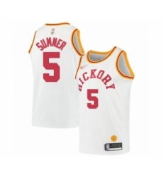 Men's Indiana Pacers #5 Edmond Sumner Authentic White Hardwood Classics Basketball Jersey