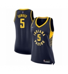 Women's Indiana Pacers #5 Edmond Sumner Swingman Navy Blue Basketball Jersey - Icon Edition