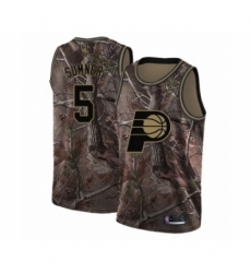 Youth Indiana Pacers #5 Edmond Sumner Swingman Camo Realtree Collection Basketball Jersey