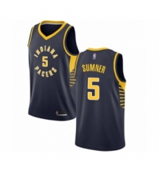 Youth Indiana Pacers #5 Edmond Sumner Swingman Navy Blue Basketball Jersey - Icon Edition