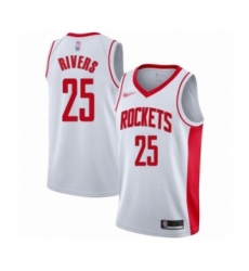 Men's Houston Rockets #25 Austin Rivers Authentic White Finished Basketball Jersey - Association Edition