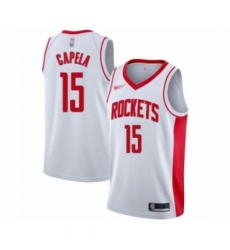 Men's Houston Rockets #15 Clint Capela Authentic White Finished Basketball Jersey - Association Edition