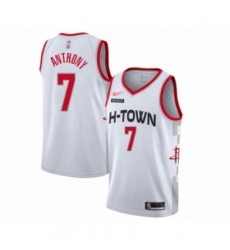 Youth Houston Rockets #7 Carmelo Anthony Swingman White Basketball Jersey - 2019 20 City Edition