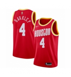 Men's Houston Rockets #4 Charles Barkley Authentic Red Hardwood Classics Finished Basketball Jersey