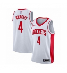 Women's Houston Rockets #4 Charles Barkley Swingman White Finished Basketball Jersey - Association Edition