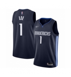 Men's Dallas Mavericks #1 Courtney Lee Authentic Navy Finished Basketball Jersey - Statement Edition