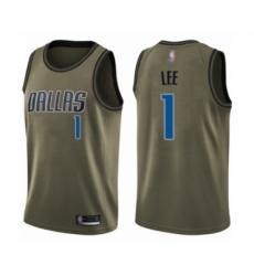 Men's Dallas Mavericks #1 Courtney Lee Swingman Green Salute to Service Basketball Jersey