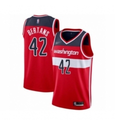 Men's Washington Wizards #42 Davis Bertans Authentic Red Basketball Jersey - Icon Edition