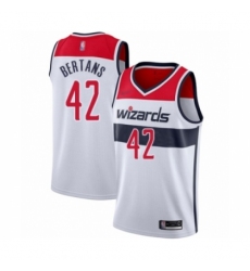 Men's Washington Wizards #42 Davis Bertans Authentic White Basketball Jersey - Association Edition