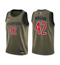 Youth Washington Wizards #42 Davis Bertans Swingman Green Salute to Service Basketball Jersey