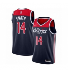 Men's Washington Wizards #14 Ish Smith Authentic Navy Blue Finished Basketball Jersey - Statement Edition