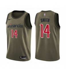 Youth Washington Wizards #14 Ish Smith Swingman Green Salute to Service Basketball Jersey