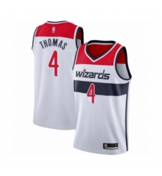 Men's Washington Wizards #4 Isaiah Thomas Authentic White Basketball Jersey - Association Edition