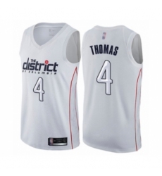 Men's Washington Wizards #4 Isaiah Thomas Authentic White Basketball Jersey - City Edition