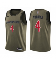 Men's Washington Wizards #4 Isaiah Thomas Swingman Green Salute to Service Basketball Jersey