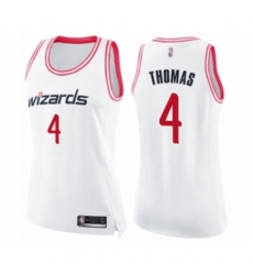 Women's Washington Wizards #4 Isaiah Thomas Swingman White Pink Fashion Basketball Jersey