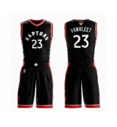 Men's Toronto Raptors #23 Fred VanVleet Swingman Black 2019 Basketball Finals Bound Suit Jersey Statement Edition