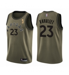 Men's Toronto Raptors #23 Fred VanVleet Swingman Green Salute to Service 2019 Basketball Finals Champions Jersey