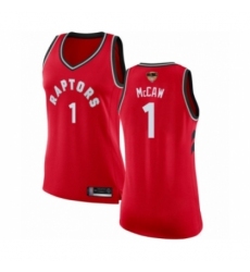 Women's Toronto Raptors #1 Patrick McCaw Swingman Red 2019 Basketball Finals Bound Jersey - Icon Edition