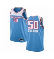 Youth Sacramento Kings #50 Caleb Swanigan Swingman Blue Basketball Jersey - 2018-19 City Edition