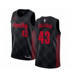 Men's Portland Trail Blazers #43 Anthony Tolliver Swingman Black Basketball Jersey - City Edition