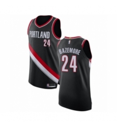 Men's Portland Trail Blazers #24 Kent Bazemore Authentic Black Basketball Jersey - Icon Edition