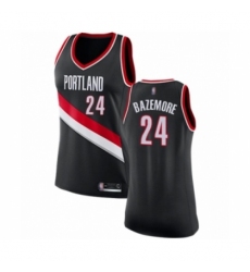 Women's Portland Trail Blazers #24 Kent Bazemore Swingman Black Basketball Jersey - Icon Edition