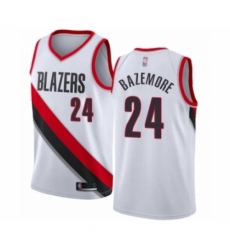 Women's Portland Trail Blazers #24 Kent Bazemore Swingman White Basketball Jersey - Association Edition