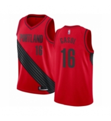 Men's Portland Trail Blazers #16 Pau Gasol Authentic Red Basketball Jersey Statement Edition