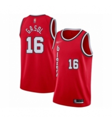 Men's Portland Trail Blazers #16 Pau Gasol Authentic Red Hardwood Classics Basketball Jersey