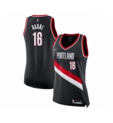 Women's Portland Trail Blazers #16 Pau Gasol Swingman Black Basketball Jersey - Icon Edition