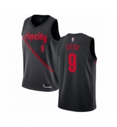 Men's Portland Trail Blazers #9 Nassir Little Authentic Black Basketball Jersey - 2018 19 City Edition