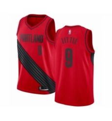 Men's Portland Trail Blazers #9 Nassir Little Authentic Red Basketball Jersey Statement Edition