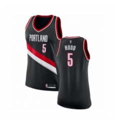 Women's Portland Trail Blazers #5 Rodney Hood Swingman Black Basketball Jersey - Icon Edition