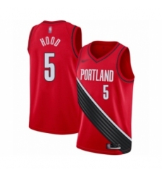 Women's Portland Trail Blazers #5 Rodney Hood Swingman Red Finished Basketball Jersey - Statement Edition