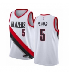 Women's Portland Trail Blazers #5 Rodney Hood Swingman White Basketball Jersey - Association Edition