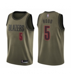 Youth Portland Trail Blazers #5 Rodney Hood Swingman Green Salute to Service Basketball Jersey