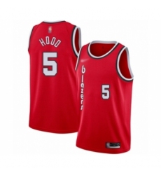 Youth Portland Trail Blazers #5 Rodney Hood Swingman Red Hardwood Classics Basketball Jersey