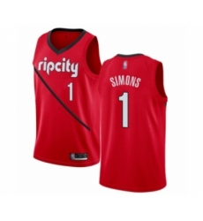 Women's Portland Trail Blazers #1 Anfernee Simons Red Swingman Jersey - Earned Edition