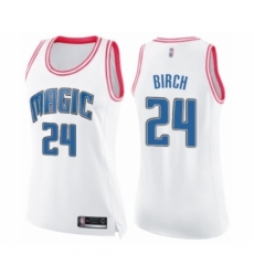 Women's Orlando Magic #24 Khem Birch Swingman White Pink Fashion Basketball Jersey