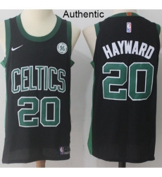 Men's Nike Boston Celtics #20 Gordon Hayward Black NBA Authentic Statement Edition Jersey