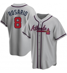 Atlanta Braves #8 Eddie Rosario Gray Cool Base Road MLB Jersey