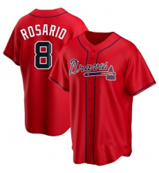 Atlanta Braves #8 Eddie Rosario Red Cool Base Alternate MLB Jersey