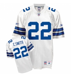 Men's Reebok Dallas Cowboys #22 Emmitt Smith Authentic White Throwback NFL Jersey