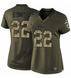 Women's Nike Dallas Cowboys #22 Emmitt Smith Elite Green Salute to Service NFL Jersey