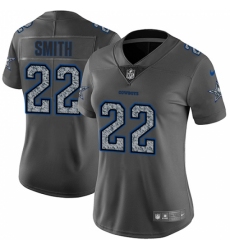 Women's Nike Dallas Cowboys #22 Emmitt Smith Gray Static Vapor Untouchable Limited NFL Jersey