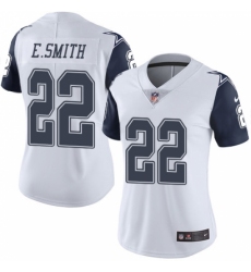 Women's Nike Dallas Cowboys #22 Emmitt Smith Limited White Rush Vapor Untouchable NFL Jersey