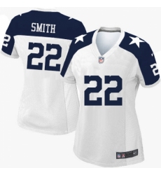 Women's Nike Dallas Cowboys #22 Emmitt Smith Limited White Throwback Alternate NFL Jersey