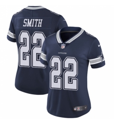 Women's Nike Dallas Cowboys #22 Emmitt Smith Navy Blue Team Color Vapor Untouchable Limited Player NFL Jersey