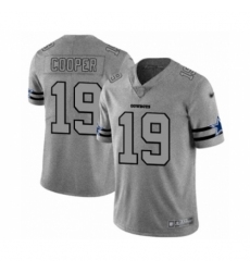 Men's Dallas Cowboys #19 Amari Cooper Gray Team Logo Gridiron Limited Football Jersey